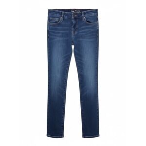 GAP Girlfriend Jeans Med Wash Blue Denim Crop Coupe Girlfriend Fit Women Sz 2